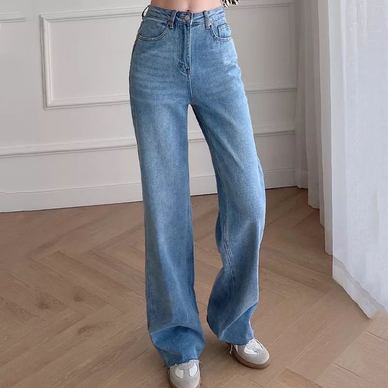 High Waist Wide Leg Light Blue Jeans – Cloz Online